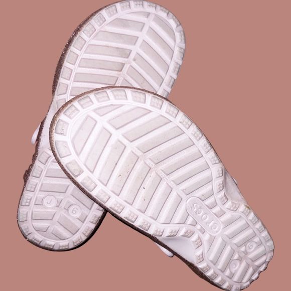 Crocs Big Girls Rose Glitter Fleece Lined Clogs Size J 6 - Picture 4 of 5